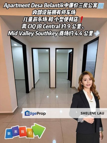 Taman Desa Belantik 3 Room Low Medium Cost Apartment For SALE, Johor, Johor Bahru