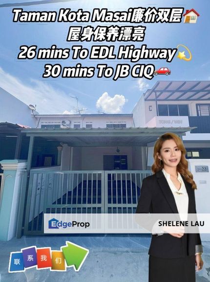 Taman Kota Masai Double Storey Low Cost For Sale, Johor, Pasir Gudang
