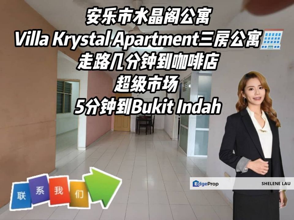 Villa Krystal Apartment 3 Room Apartment For SALE, Johor, Skudai