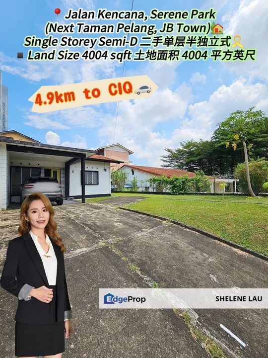 Serene park jb town taman pelangi single storey semi d for sale，near