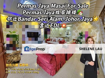 Permas Jaya Double Storey Corner For SALE, Senibong Cove Taman Rinting Molek Seri Alam Johor Jaya, Near CIQ, EDL, Johor, Permas Jaya/Senibong