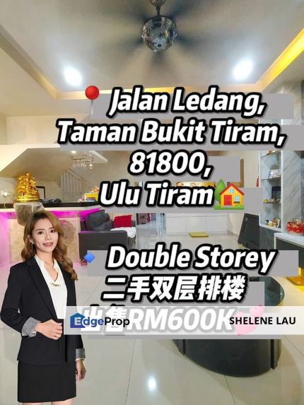 Bukit Tiram double storey for sale, near ciq edl desa tebrau mount austin eco palladium jp perdana setia indah dato onn taman daya, Johor, Ulu Tiram