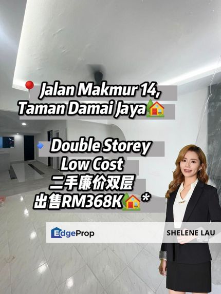 Jalan makmur damai jaya double storey low cost for sale, Near tuas nusa bestari nusa jaya mas selesa jaya skudai baru seri orkid sutera mutiara rini b, Johor, Skudai