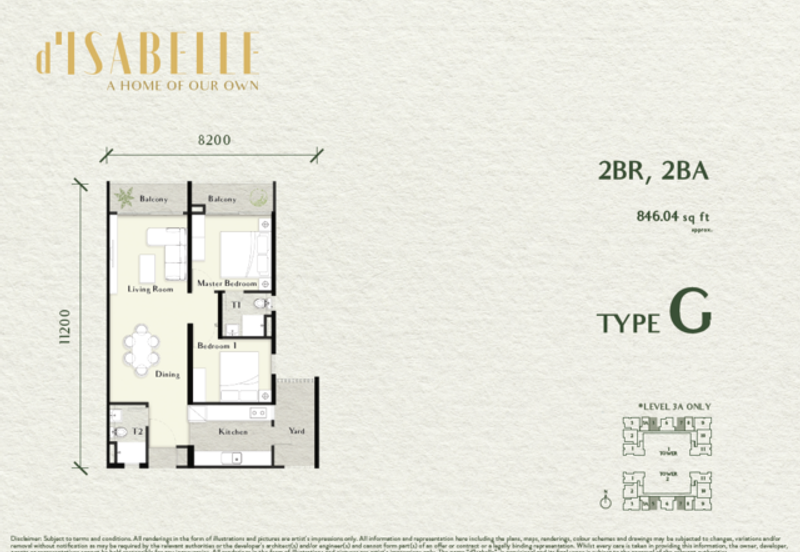 3 bedrooms at D'Isabelle at Dogan Batu Kawa open for booking
