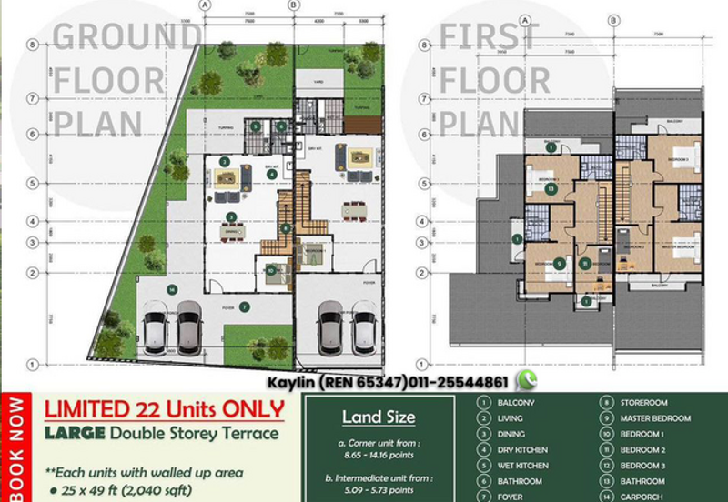 Large unit of Double Storey Corner Houses at Oakland Garden, Stephen Yong open for booking