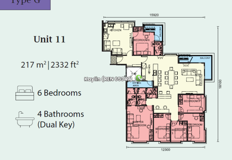 6 bedrooms unit (Dual Key) at Spring Field Residence at Seng Goon open for booking