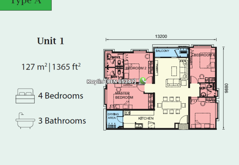 4 bedrooms unit at Spring Field Residence at Seng Goon open for booking