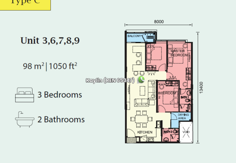 3 bedrooms unit at Spring Field Residence at Seng Goon open for booking
