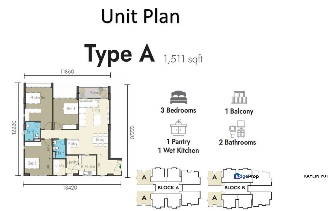 3 bedrooms corner unit at Oakland Residence Stapok open for booking, Sarawak, Kuching