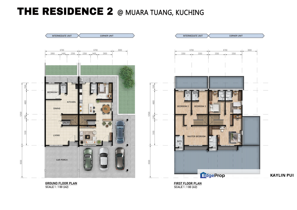 Freehold Double Storey Terrace Intermediate at The Residence 2 at Muara Tuang Samarahan open for booking, Sarawak, Kota Samarahan