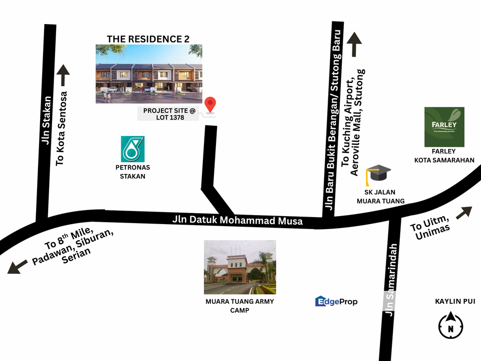 Freehold Double Storey Terrace Intermediate at The Residence 2 at Muara Tuang Samarahan open for booking, Sarawak, Kota Samarahan