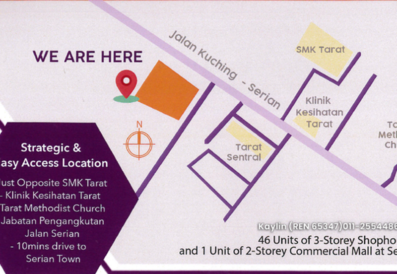 Serian Tarat Commercial 3-storey Shoplot for Sale