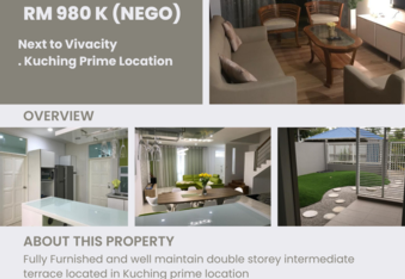 Double Storey Terrace intermediate Next to Vivacity (Jalan Wan Alwi) for sale 🏡 [Prime Location]