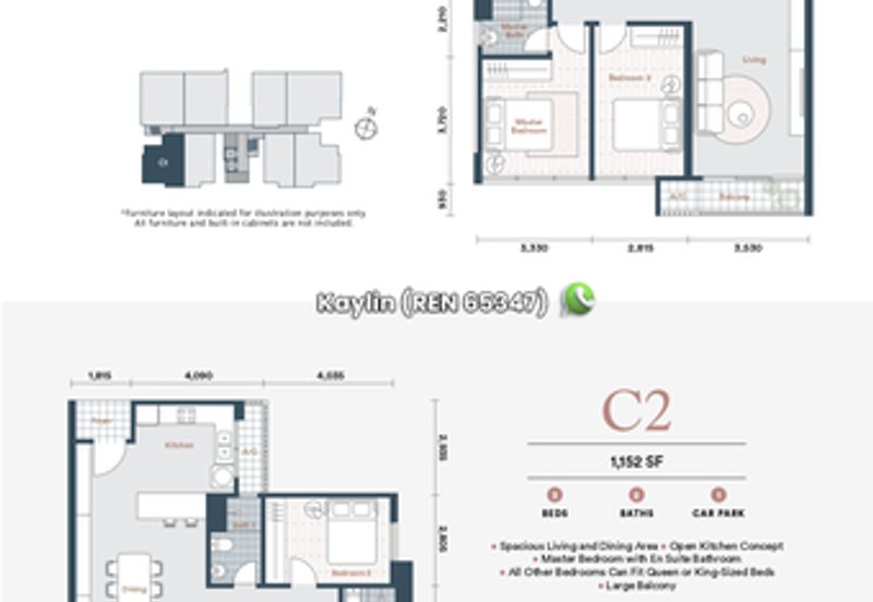 3 bedrooms at SkyVilla Condominium open for booking