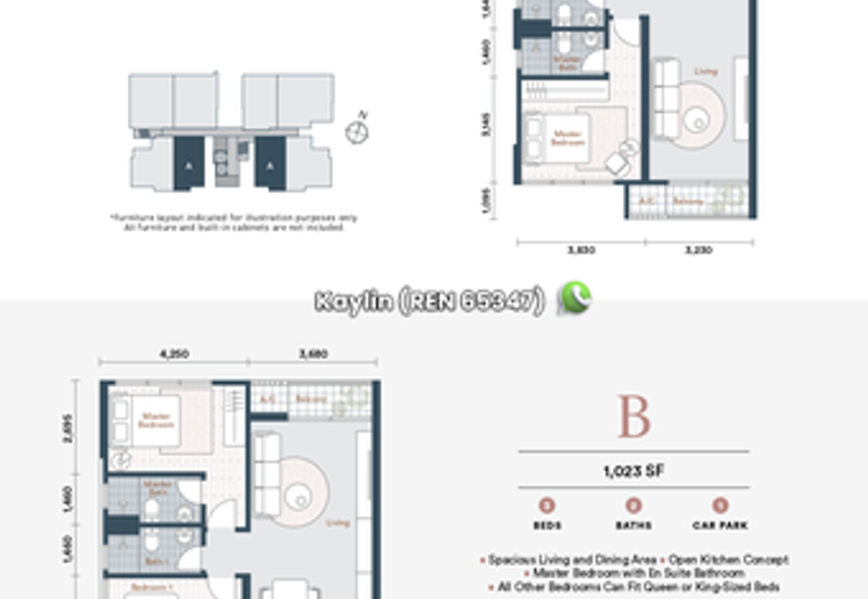 3 bedrooms at SkyVilla Condominium open for booking