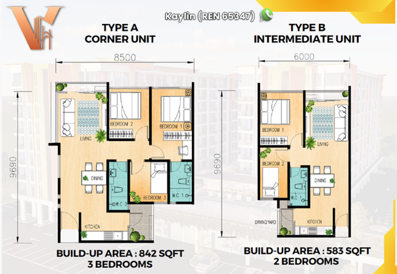 2-3 Bedrooms at Amber Residence, Kota Samarahan Open for Booking!