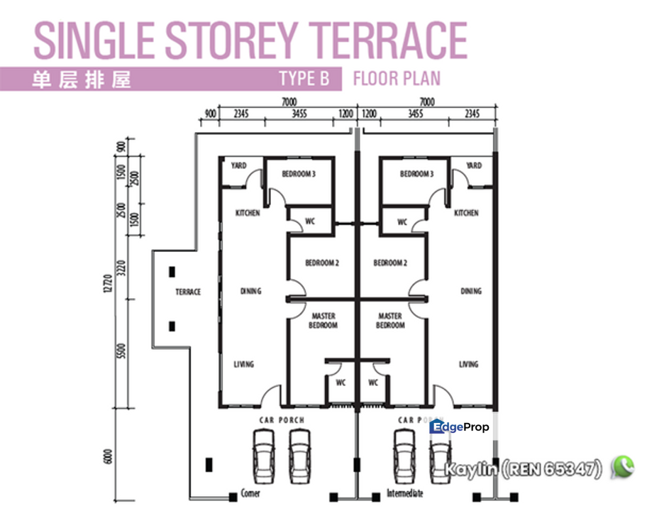 Single Storey Terrace at Central Serian for sale, , 