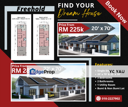 FREEHOLD Tampin Single Storey Terrace , Negeri Sembilan, Tampin