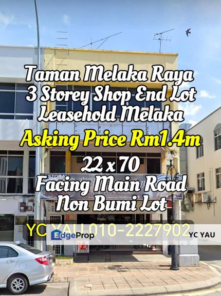 3 Storey Shop End Lot Tmn Melaka Raya, Melaka, Melaka Raya