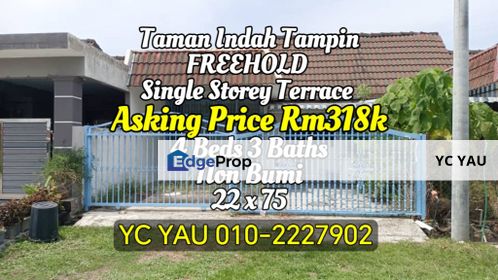 Taman Indah Tampin Freehold Single Storey Terrace , Negeri Sembilan, Tampin