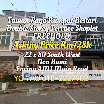 Freehold Double Storey Terrace Shoplot Melaka, Melaka, Cheng