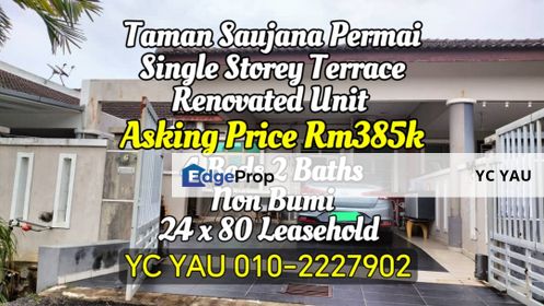 Single Storey Terrace Taman Saujana Permai , Melaka, Bukit Katil