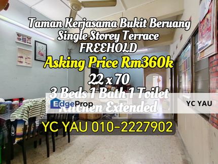 Freehold Single Storey Terrace Tmn Kerjasama, Melaka, Bukit Beruang