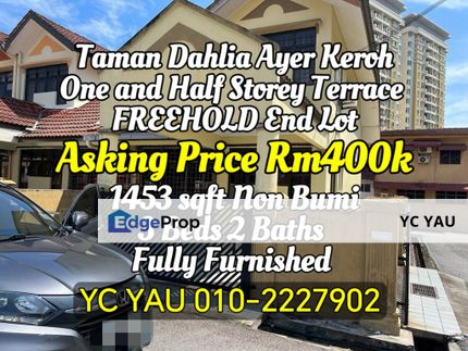 Freehold Taman Dahlia One & Half Storey Terrace, Melaka, Bukit Beruang