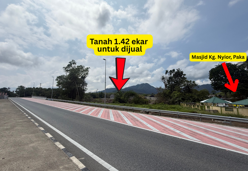 Tanah Status Bangunan Saiz 1.425 ekar di Kg. Nyior, Paka, Terengganu sebelah Masjid Kg. Nyior