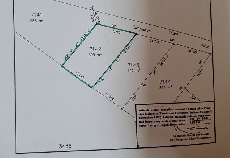 Tanah Lot Banglo Saiz 395m²  di Taman Koperat Perdana Kelulut, Marang, Terengganu