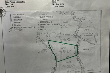 Tanah Kebun 3.12 ekar  di Kg. Sungai Serai, Bukit Payong, Marang, Terengganu