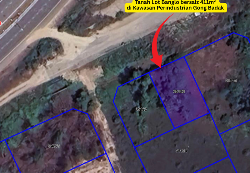 [Tanah Gred A]Tanah Lot Banglo Saiz 411m² di Kawasan Perindustrian Gong Badak, Kuala Nerus, Terengganu