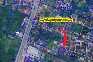 Tanah Lot syarat Bangunan bersaiz 1137m² di Batu 9 Kg. Padang Mengkuang, Bukit Payong Terengganu berdekatan Stesen Petron