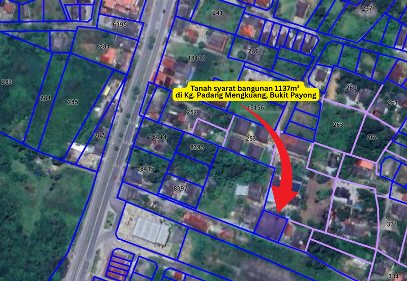 Tanah Lot syarat Bangunan bersaiz 1137m² di Batu 9 Kg. Padang Mengkuang, Bukit Payong Terengganu berdekatan Stesen Petron