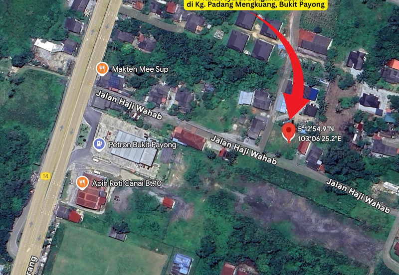 Tanah Lot syarat Bangunan bersaiz 1137m² di Batu 9 Kg. Padang Mengkuang, Bukit Payong Terengganu berdekatan Stesen Petron
