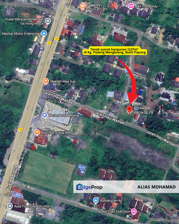 Tanah Lot syarat Bangunan bersaiz 1137m² di Batu 9 Kg. Padang Mengkuang, Bukit Payong Terengganu berdekatan Stesen Petron, Terengganu, Marang