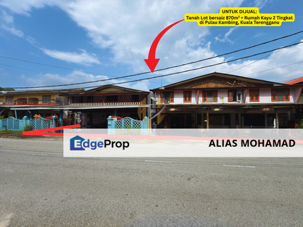 Tanah Lot Banglo bersaiz 870m² + Rumah Kayu 2 Tingkat di Pulau Kambing, Pusat Bandaraya Kuala Terengganu, Terengganu, Terengganu, Kuala Terengganu