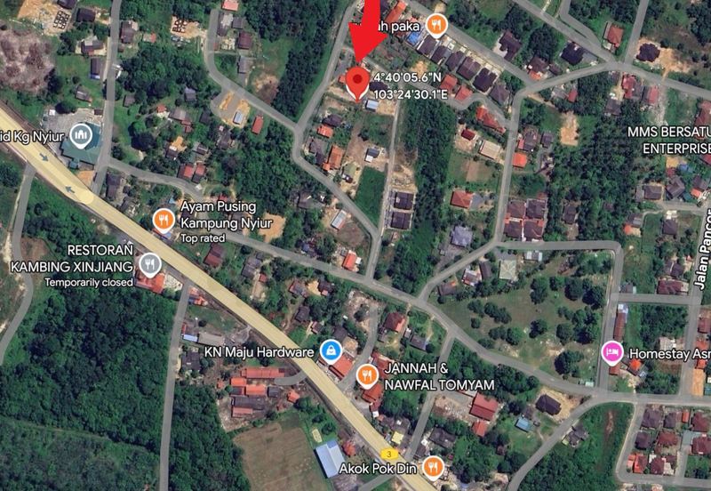 Tanah Lot Banglo bersaiz 616m² di Kg. Nyior, Paka, Terengganu