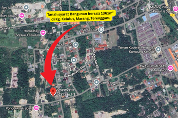 Tanah tepi Jalan syarat Bangunan 1361m²  di Kg. Kelulut, Marang, Terengganu