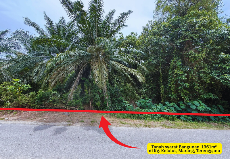 Tanah tepi Jalan syarat Bangunan 1361m²  di Kg. Kelulut, Marang, Terengganu