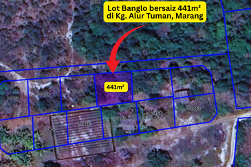 Tanah Lot Banglo bersaiz 441m²  di Kg. Alur Tuman, Marang, Terengganu sebelah Sekolah Memandu Arinah