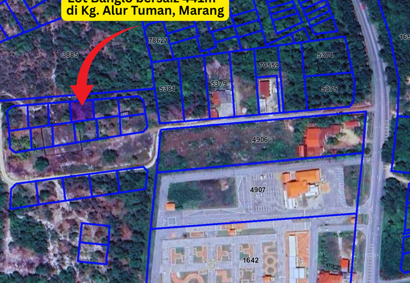 Tanah Lot Banglo bersaiz 441m²  di Kg. Alur Tuman, Marang, Terengganu sebelah Sekolah Memandu Arinah