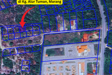 Tanah Lot Banglo bersaiz 441m²  di Kg. Alur Tuman, Marang, Terengganu sebelah Sekolah Memandu Arinah