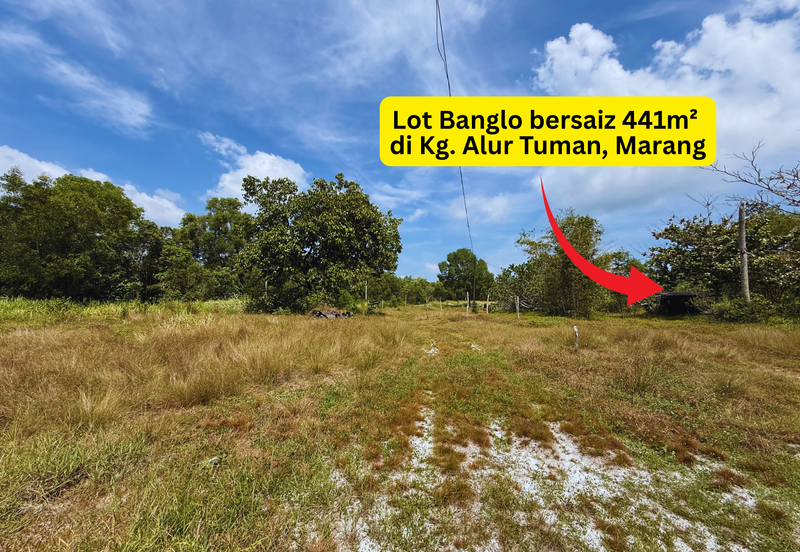 Tanah Lot Banglo bersaiz 441m²  di Kg. Alur Tuman, Marang, Terengganu sebelah Sekolah Memandu Arinah