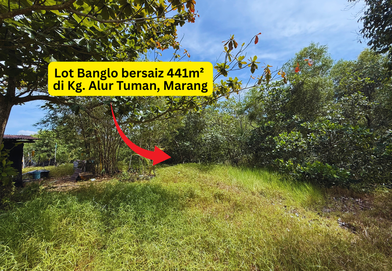 Tanah Lot Banglo bersaiz 441m²  di Kg. Alur Tuman, Marang, Terengganu sebelah Sekolah Memandu Arinah
