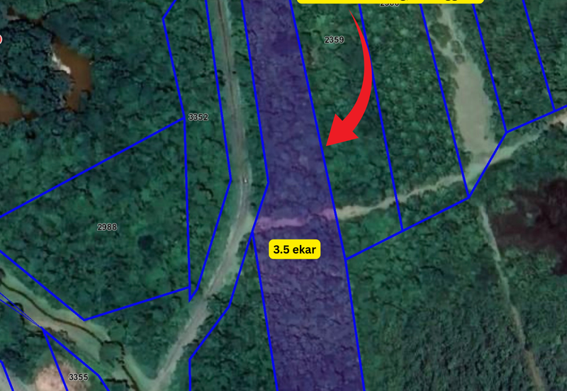 Tanah Pertanian 3.5 ekar tepi Jalan di Kuala Telemong, Hulu Terengganu, Terengganu