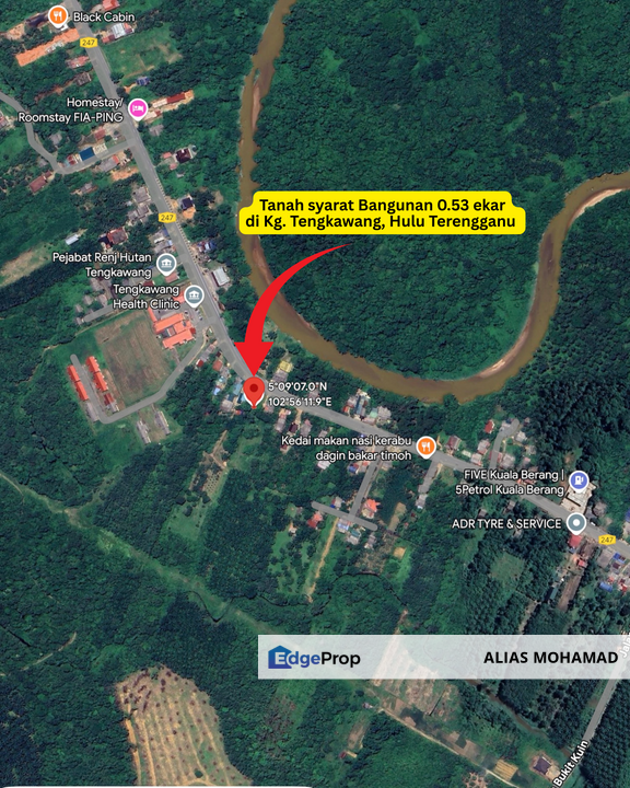 Tanah Tepi Jalan Utama syarat Bangunan 0.53 ekar  di Kg. Tengkawang, Hulu Terengganu, Terengganu, Hulu Terengganu