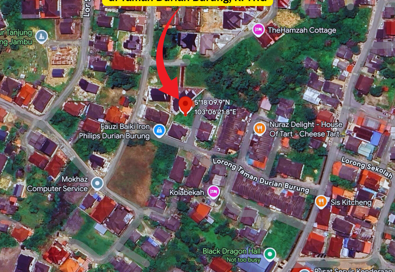 Tanah Lot Banglo bersaiz 506m²  di Taman Durian Burung, Kubang Parit, Terengganu