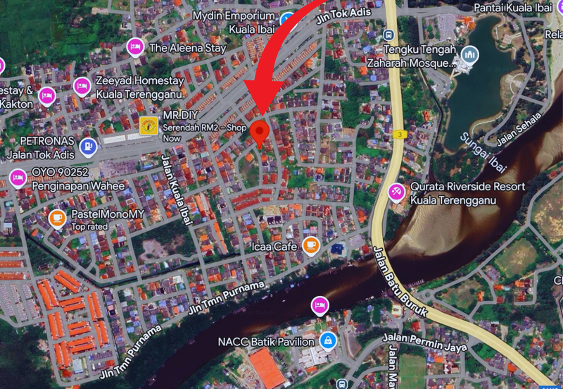 [CORNER LOT]Tanah Lot Banglo bersaiz 444m²  di Tok Adis, Kuala Ibai, Kuala Terengganu berdekatan MYDIN Kuala Ibai