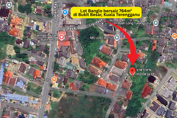 Tanah Lot Banglo bersaiz 764m²  di Bukit Besar, Kuala Terengganu berdekatan SK Tengku Bariah
